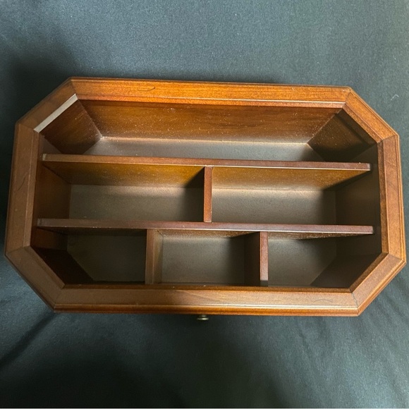 Bombay Lacquer Wood Storage Organizer Box With  Velvet Lining Drawer Vintage - Picture 2 of 7